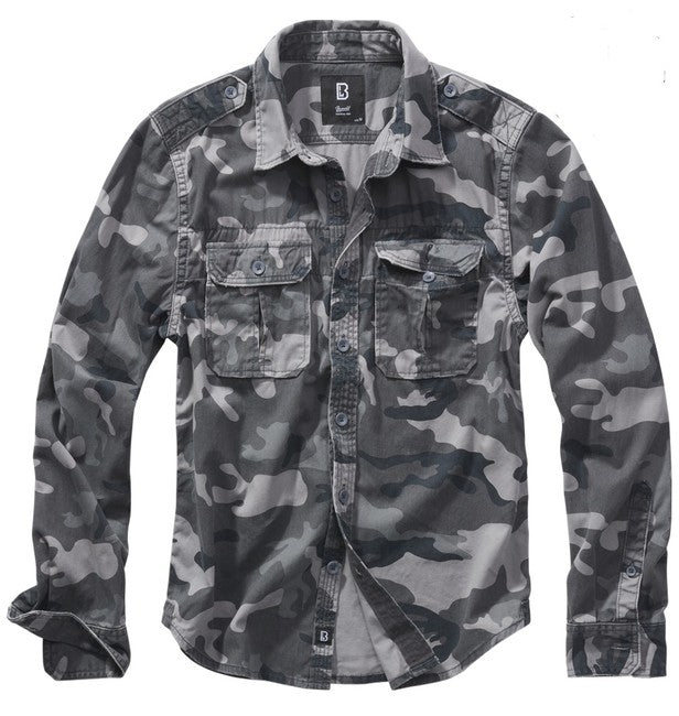 Brandit Vintage herrenhemd, grau camo