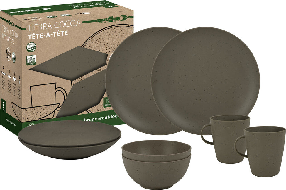Brunner Campingutensilien-set, braun