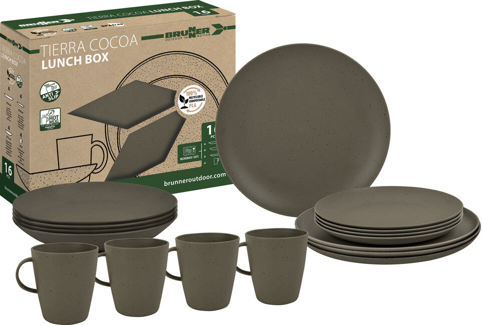 Brunner Lunch Box Pla Tierra Campinggeschirr-Set, braun