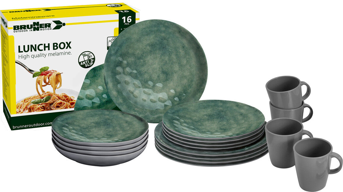 Brunner Venezianisches Camping-Besteck Lunch Box, grün