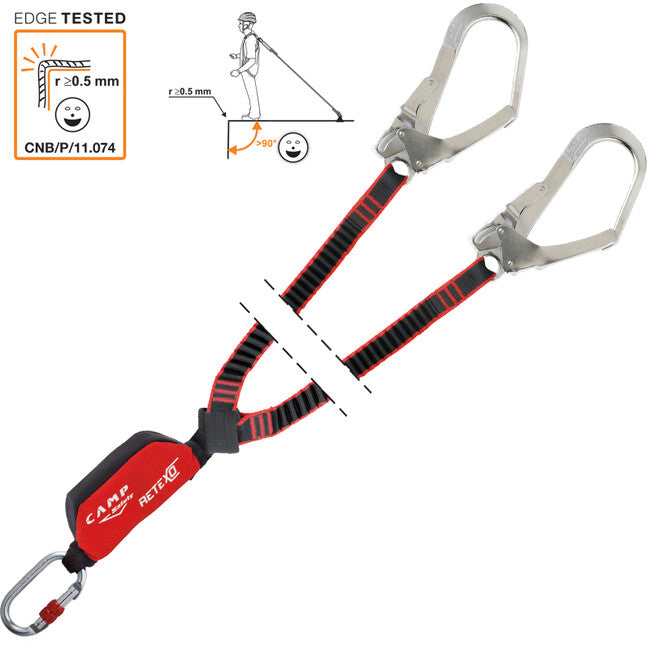 Camp ReTexo Rewind Double Auffanggurt mit Falldämpfer und elastischen leinen 115 - 175 cm