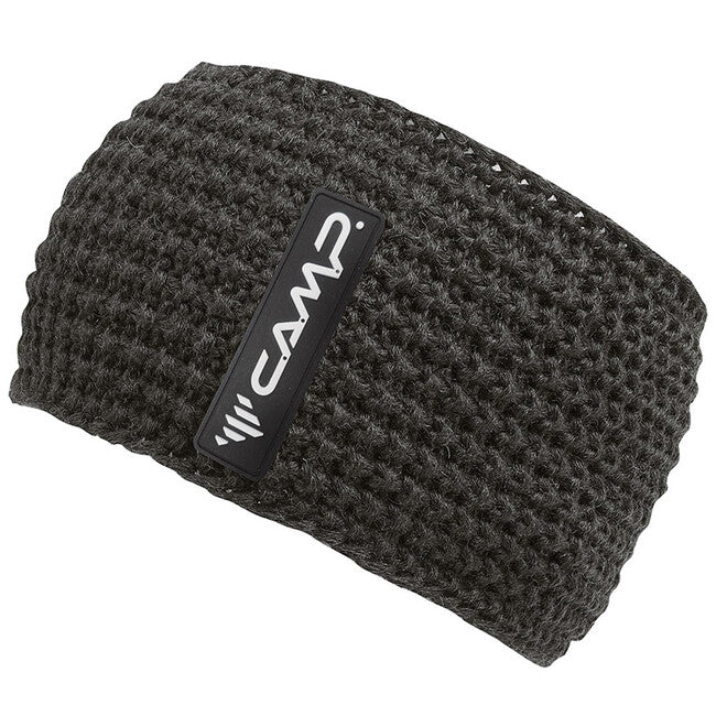 Camp Gestricktes Stirnband aus Merinowolle, schwarz