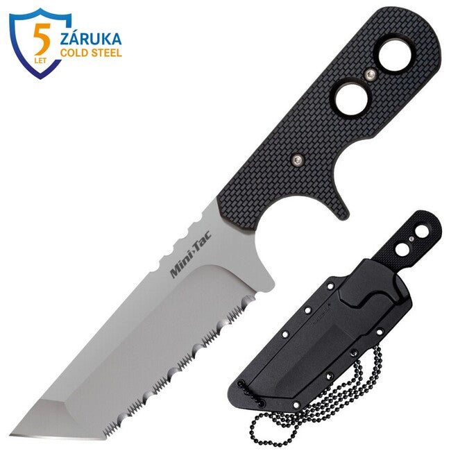 Cold Steel Mini Tac tanto Serrated Messer mit feststehender Klinge (AUS8A)