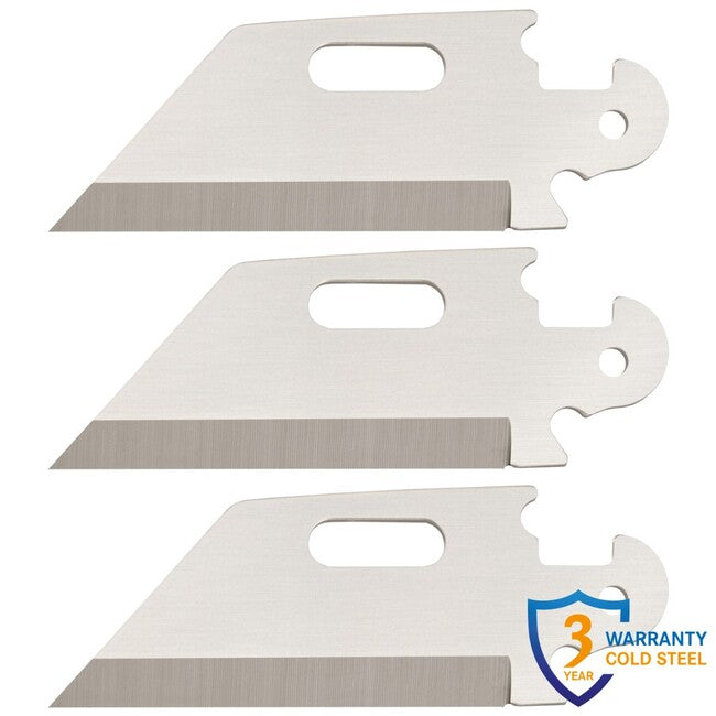 Cold Steel Click N Cut Schließmesser 3er-Pack Utility Klingen mit glatter Schneide
