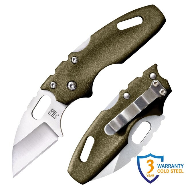 Cold Steel Mini Tuff Lite Plain Edge Schließen Messer OD Grün