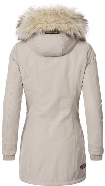 Navahoo Cristal damen Winterjacke mit Kapuze und Fell, beige