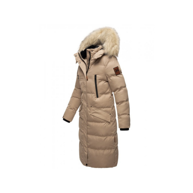 Marikoo Schneesternchen damen-Winterjacke mit Kapuze, Taupe