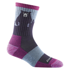 Darn Tough Bear Town Micro Crew Lightweight Wandersocken mit Dämpfung, Purple