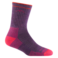 Darn Tough Hiker Micro Crew Midweight Wandersocken mit Dämpfung, Plum Heather
