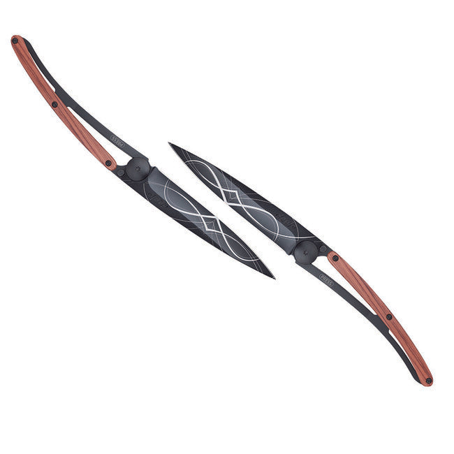 Deejo Infinity Set mit 2 Tropfmessern, schwarzes Tattoo-Coralwood