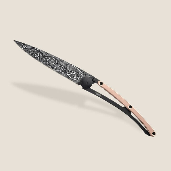 Deejo Schließmesser GOLD Tattoo 18kt Roségold Pacific