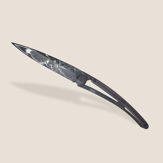 Deejo Nature Klappmesser schwarz Ebony wood deer