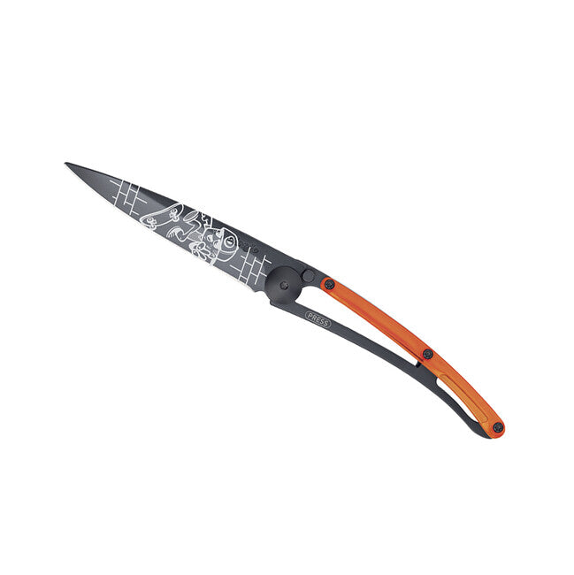 Deejo Street Collection Klappmesser schwarz orange Skate