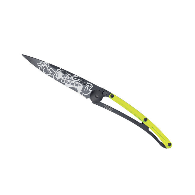 Deejo Street Collection Klappmesser , schwarz gelb Zombie