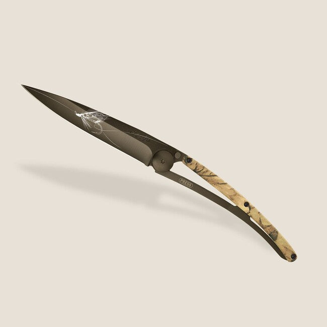 Deejo Tattoo schließmesser silver wilkinson, schwarz braun camo