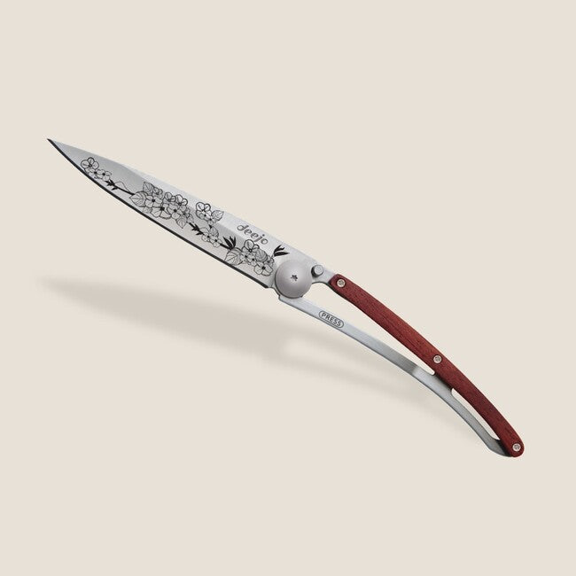 Deejo Tattoo Cherry Blossom coralwood Schließmesser