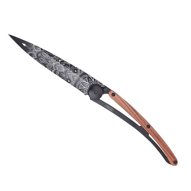 Deejo Tattoo mandala Schließmesser black coralwood