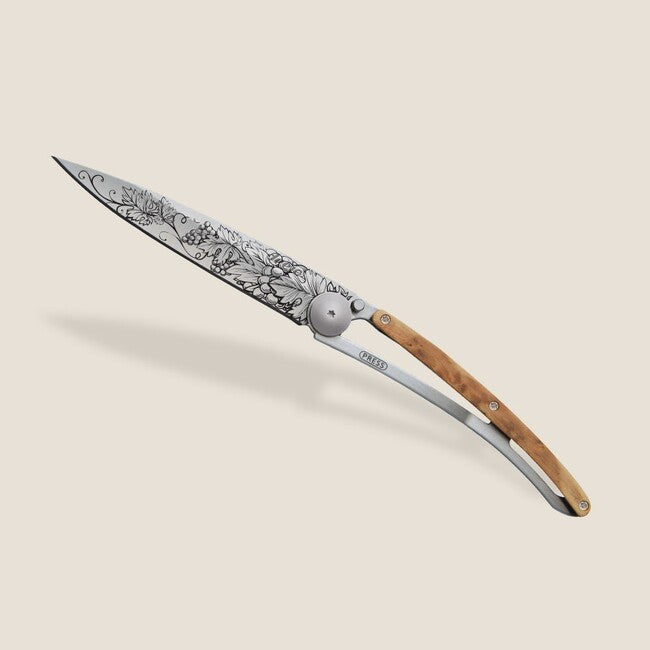 Deejo Tattoo wood Grand Cru schließmesser