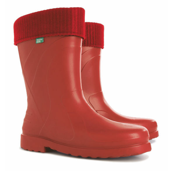 Demar LUNA damen gummistiefel mit warmer einlegesohle, rot