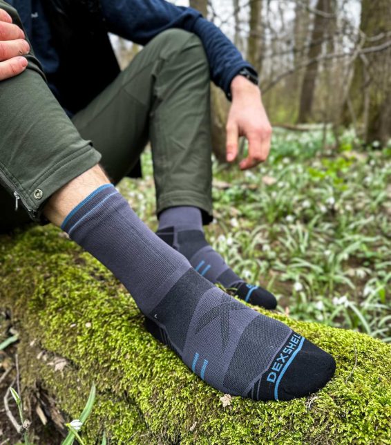 DexShell Running Lite 2.0 Waterproof Socks, Turbulence Grey