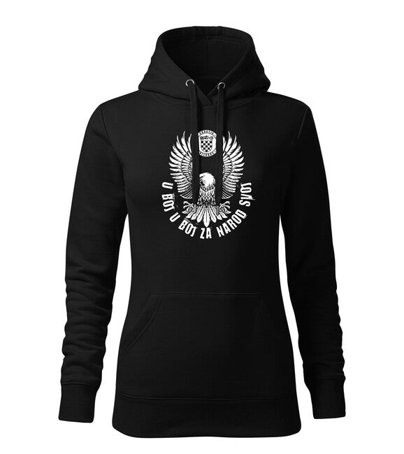 DRAGOWA damenhoodie HR Adler „u boj u boj za narod svoj“ Schwarz