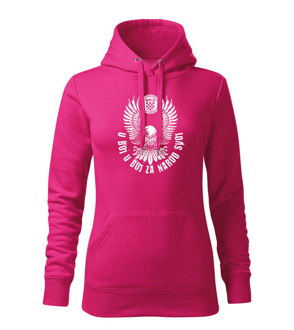 DRAGOWA damenhoodie HR Adler „u boj u boj za narod svoj“ Rosa