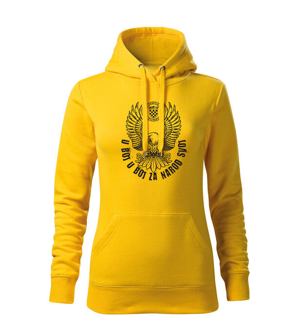 DRAGOWA damenhoodie HR Adler „u boj u boj za narod svoj“ Gelb