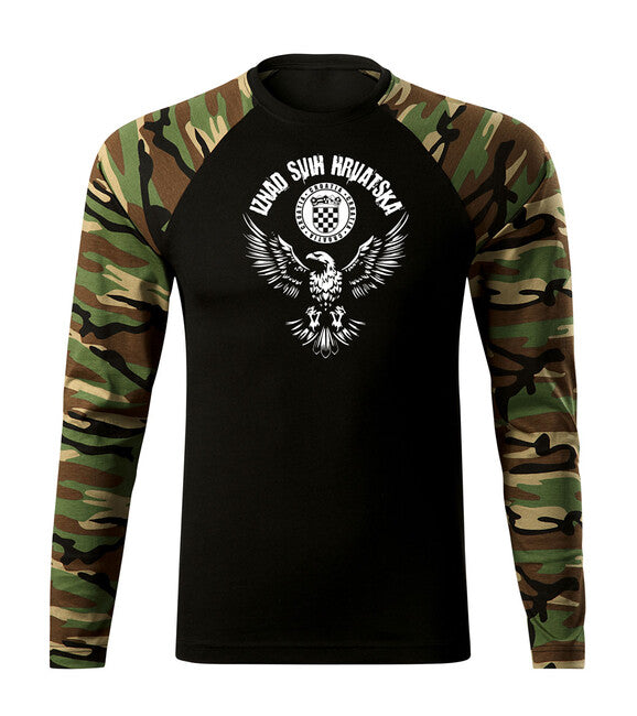 DRAGOWA Fit-T Langarmshirt HR Adler "Iznad svih Hrvatska", woodland