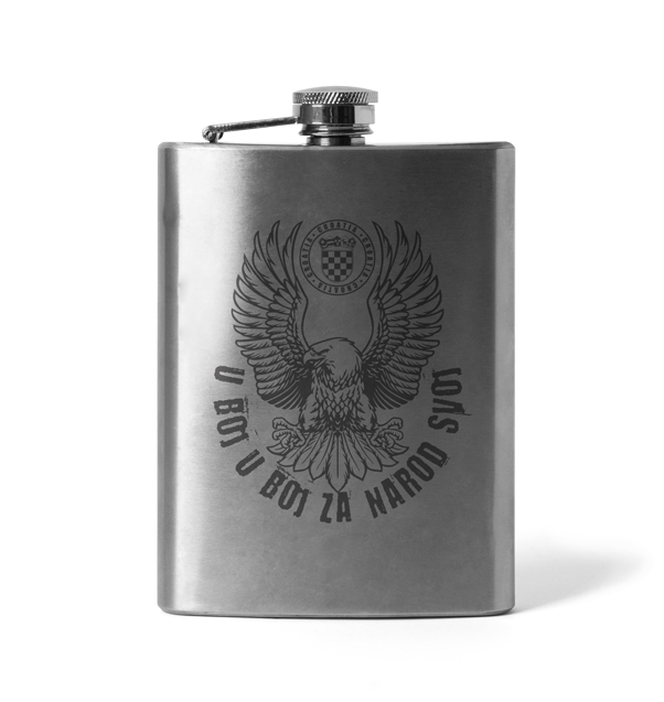 DRAGOWA gravierter Flachmann „U boj u boj za narod svoj“ Adler, 210 ml