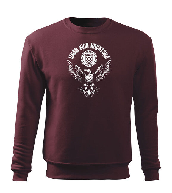 DRAGOWA herren-Sweatshirt HR Adler „Iznad svih Hrvatska“, bordeaux