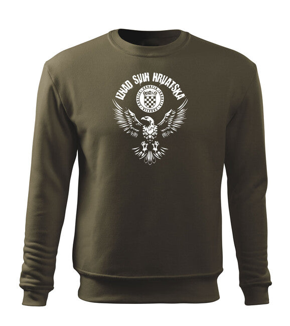 DRAGOWA herren-Sweatshirt HR Adler „Iznad svih Hrvatska“, oliv