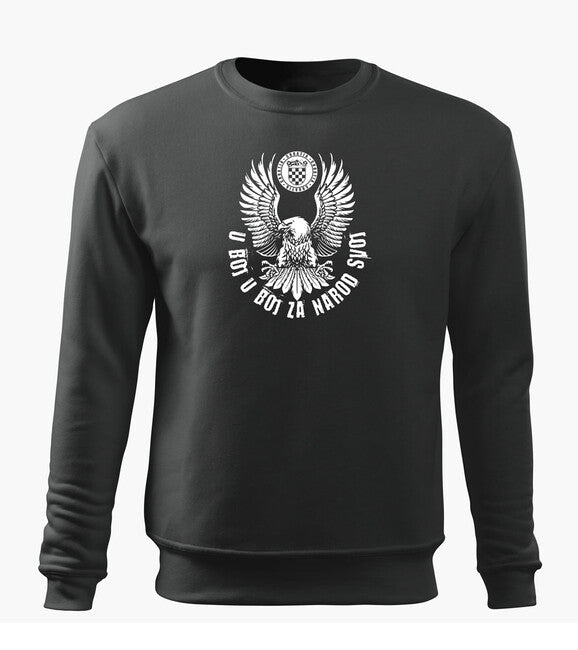 DRAGOWA herren-Sweatshirt HR Adler „u boj u boj za narod svoj“, grau