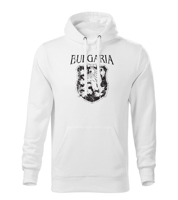 DRAGOWA herren-Kapuzenpullover Bulgarisches Wappen, weiß