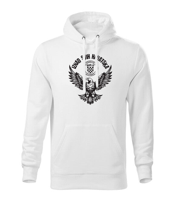 DRAGOWA herren-Kapuzenpullover HR Adler „Iznad svih Hrvatska“, weiß