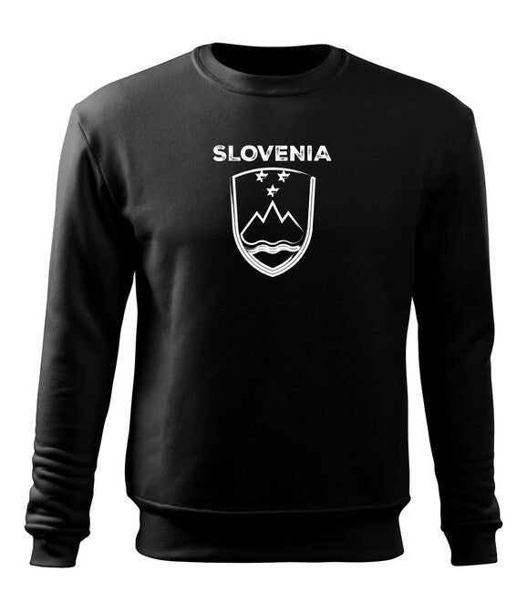 DRAGOWA herren-Sweatshirt Slowenisches Wappen mit Aufschrift, schwarz