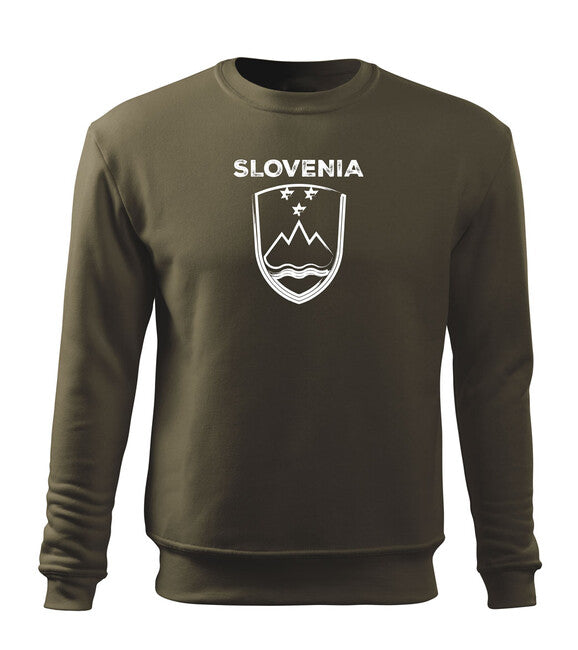 DRAGOWA herren-Sweatshirt Slowenisches Wappen mit Aufschrift, oliv