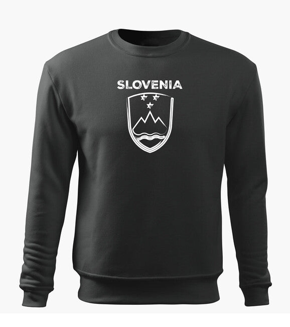 DRAGOWA herren-Sweatshirt Slowenisches Wappen mit Aufschrift, grau
