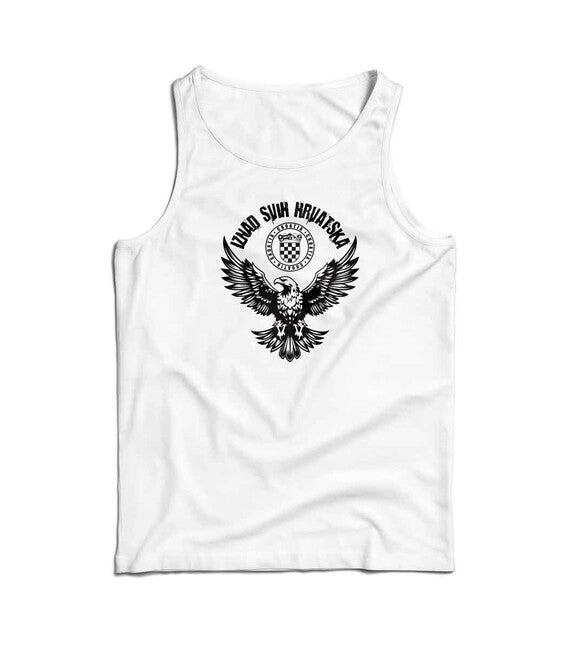 DRAGOWA herren-Tanktop HR Adler „Iznad svih Hrvatska“, weiß