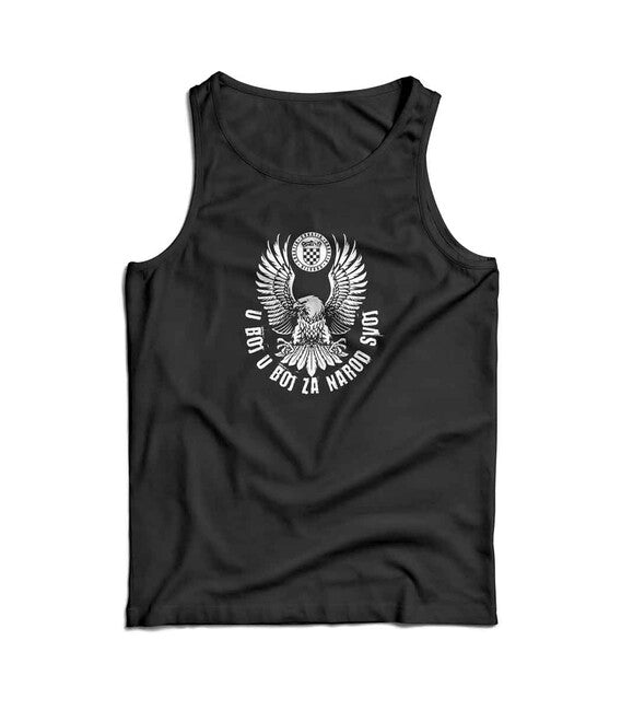 DRAGOWA herren-Tanktop HR Adler „u boj u boj za narod svoj“, schwarz