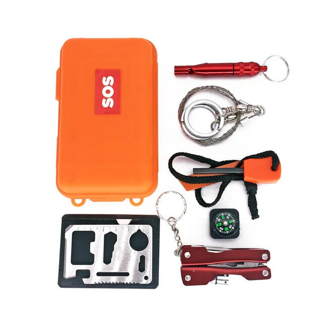 DRAGOWA TACTICAL Outdoor Überlebenskit 7in1, orange