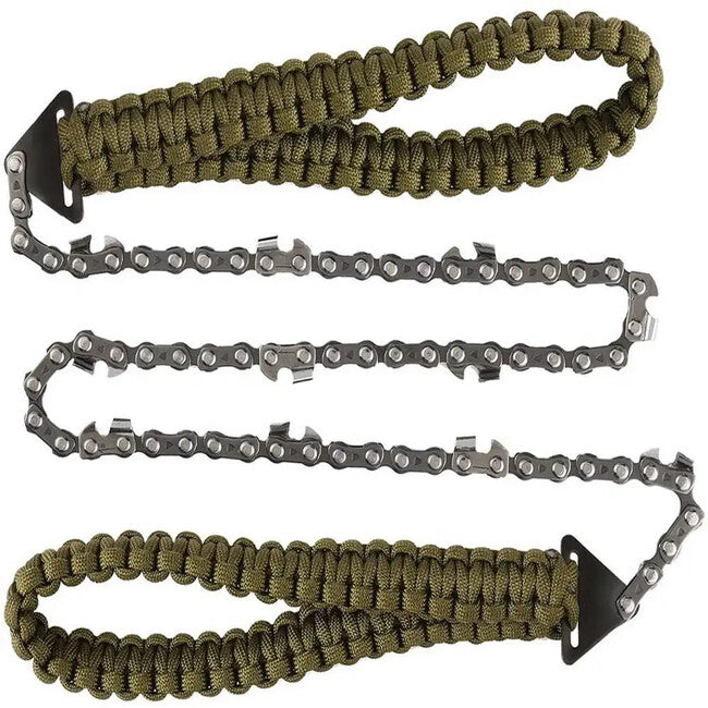 DRAGOWA TACTICAL Wander taschenkettensäge mit Paracord-Griff, grün