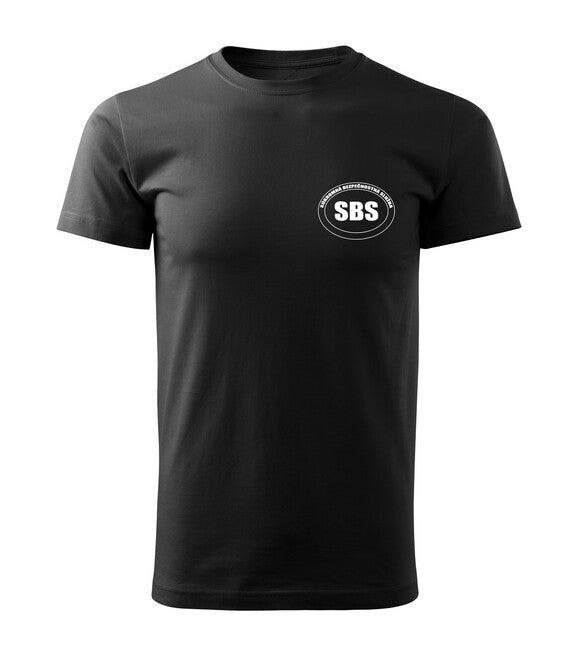 DRAGOWA T-shirt mit Aufschrift SBS - Security, schwarz