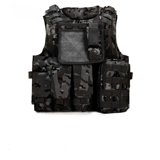 DRAGOWA TACTICAL Military Heavy Duty Weste, Multicam Schwarz