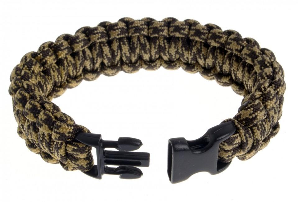 O&T Armband paracord Kunststoff- pracka, khaki-braun