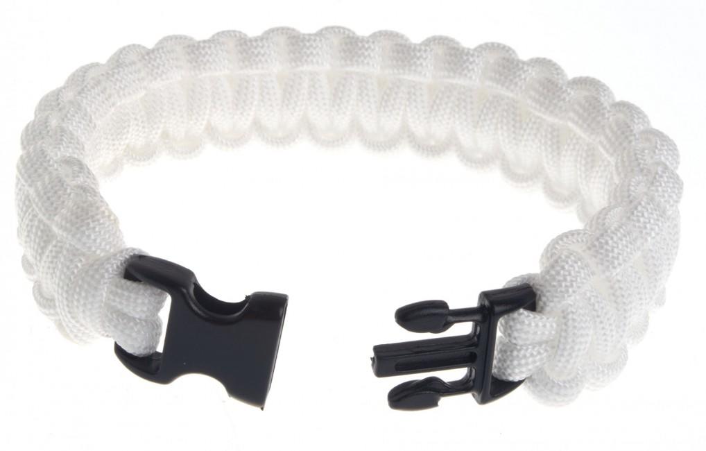 O&T Armband Paracord Kunststoff- pracka, weiß