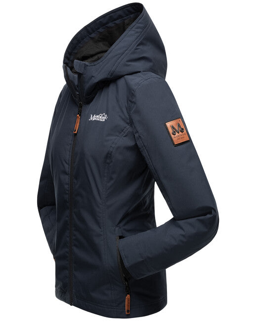 Marikoo BROMBEERE damen-übergangsjacke mit kapuze, navy