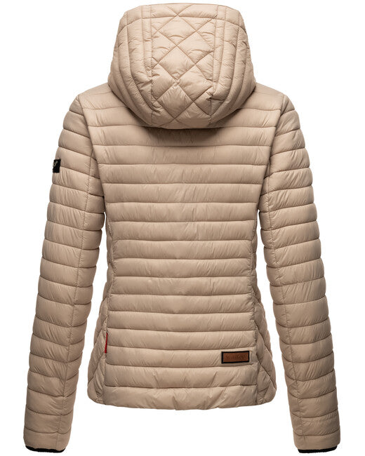 Marikoo Samtpfote damen-Übergangsjacke mit Kapuze, taupe