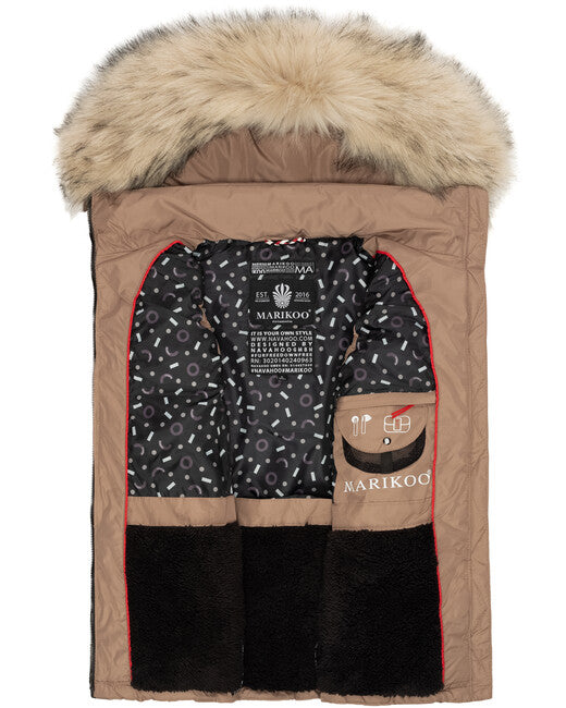 Marikoo Eisflockchen damenweste, taupe