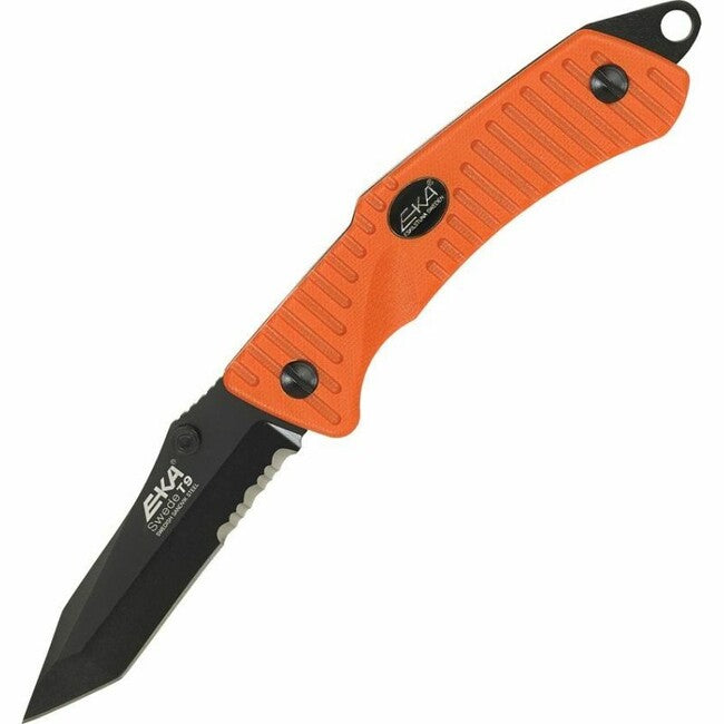 Eka Swede T9 taktisches Messer 9 cm, schwarz, orange, G10
