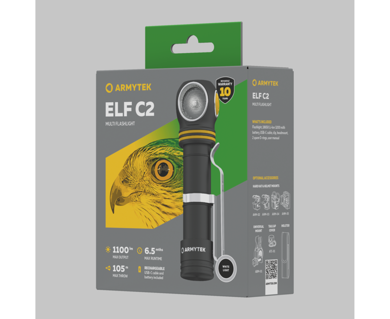 Armytek Elf C2 USB-C Headlamp 1100 lm, White